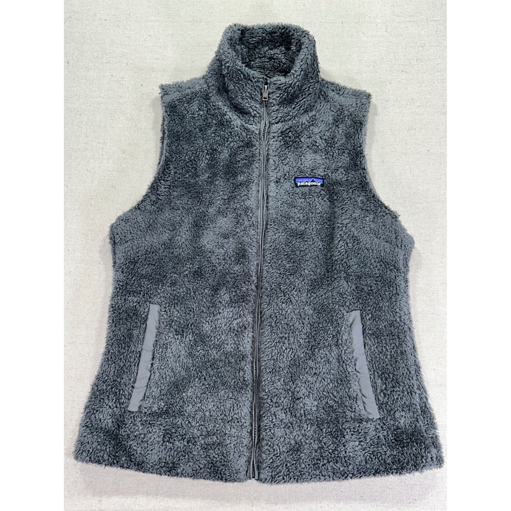 Patagonia Women's Large Deep Pile Grey Fleece Vest Full Zip‎ Outdoor Wear Liner